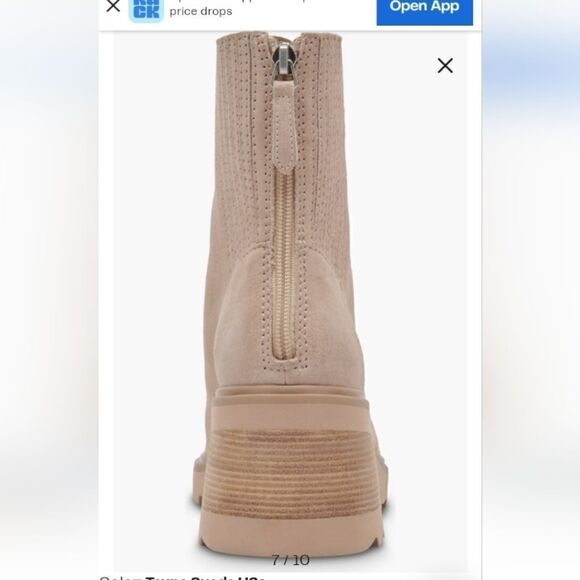 Dolce Vita Marty H2O waterproof bootie tan/taupe 2 3/4" Block heel size 7.5 NWT - Picture 3 of 10